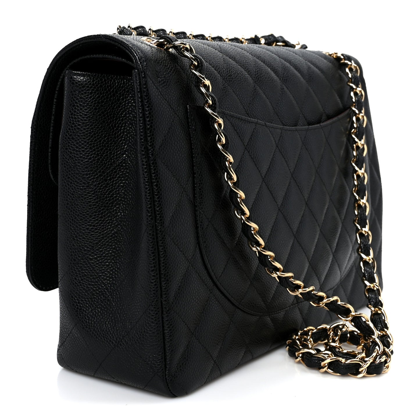Caviar Quilted Maxi Double Flap Black