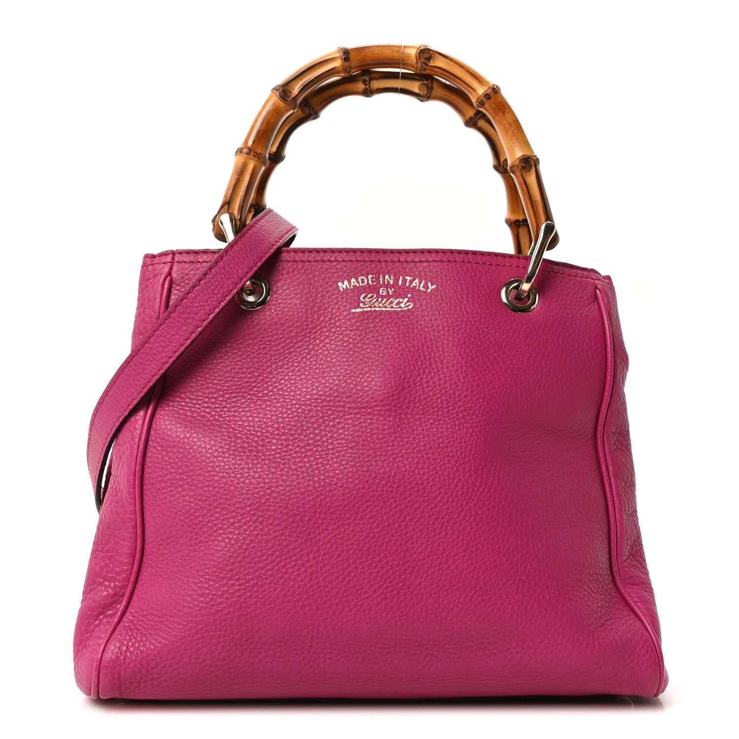 Gucci Calfskin Small Bamboo Shopper Tote Bright Bougainvillea 1 of 10