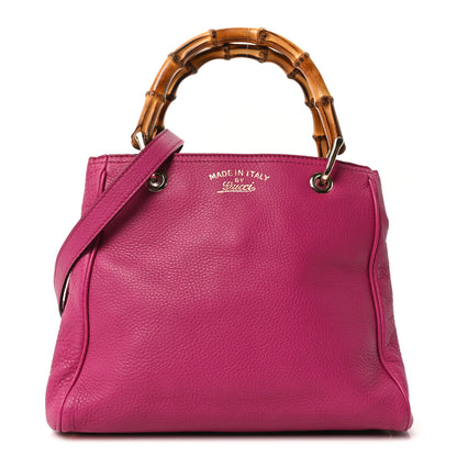 Gucci Calfskin Small Bamboo Shopper Tote Bright Bougainvillea 1 of 10