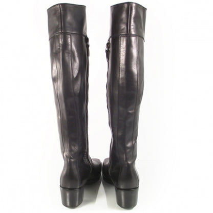 Balenciaga Leather Tall Extended Calf Boots 36 Black 2 of 5
