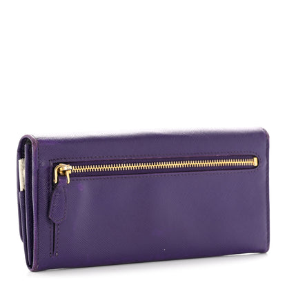Prada Saffiano Lux Continental Flap Travel Wallet Viola Multicolor 3 of 11