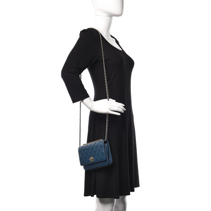 Chanel Lambskin Quilted Trendy CC Wallet On Chain WOC Blue 2 of 12