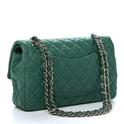 Chanel Lambskin Quilted Medium Double Flap Green 2 of 8