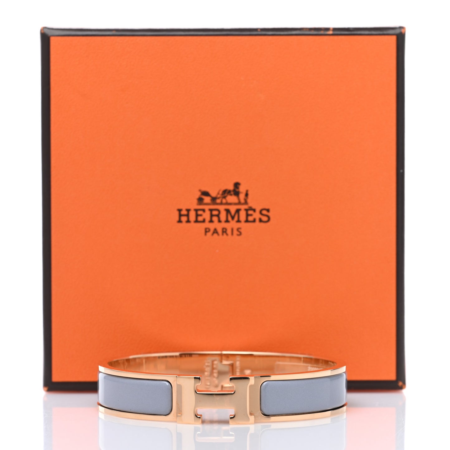Enamel Narrow Clic Clac H Bracelet GM Gris