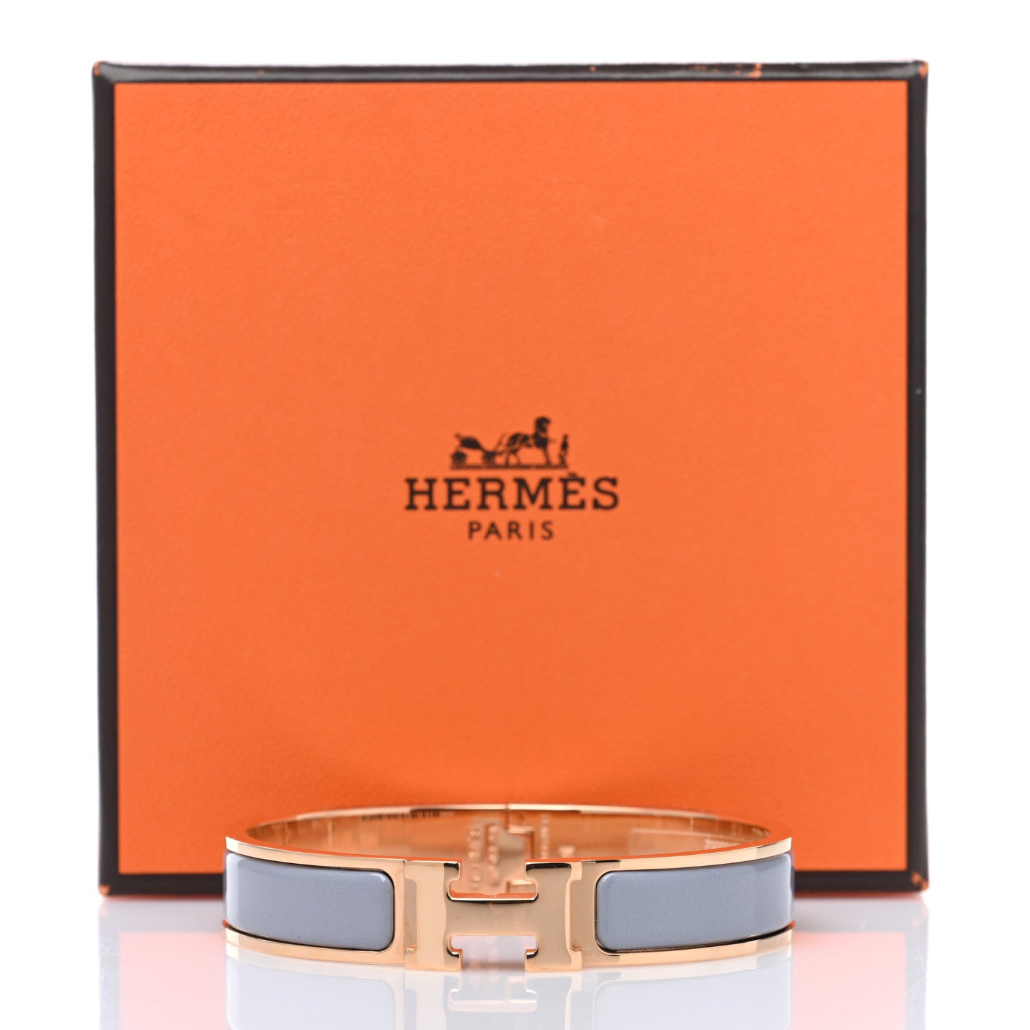 Hermes Enamel Narrow Clic Clac H Bracelet GM Gris 5 of 5