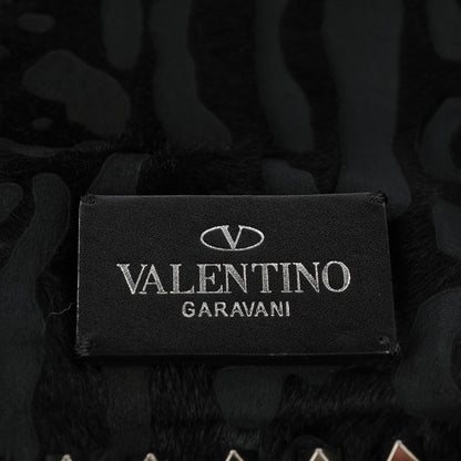 Valentino Garavani Calf Hair Cavino Etched Rockstud Tote Black 13 of 16