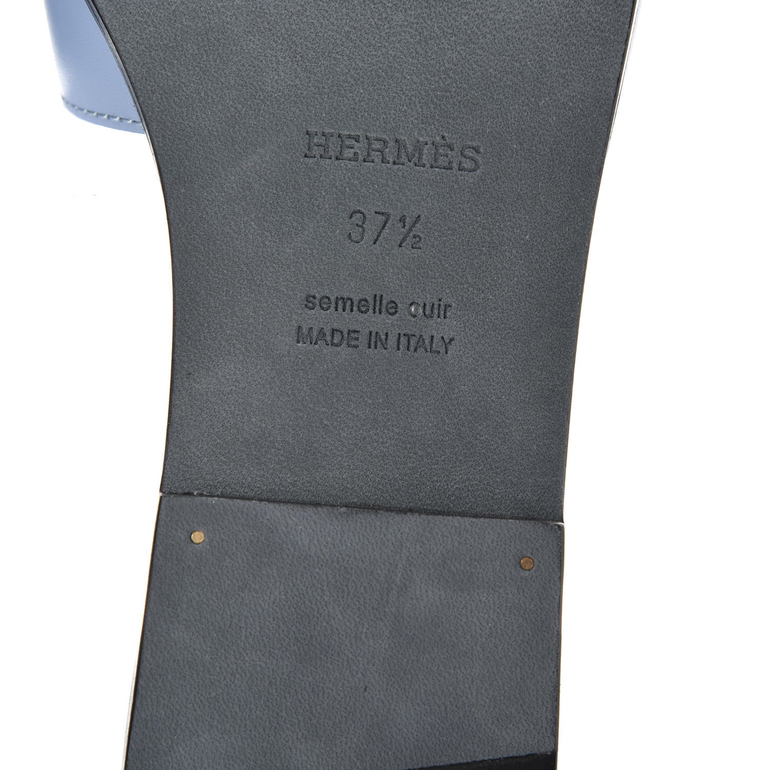 Hermes Calfskin Oran Sandals 37.5 Bleu Bleuet 8 of 10
