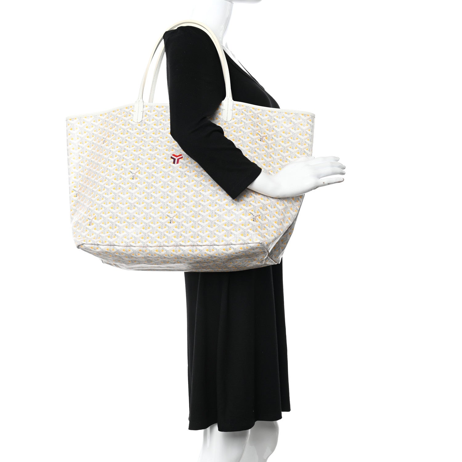 Goyard Goyardine Saint Louis Claire Voie GM White Yellow 2 of 12