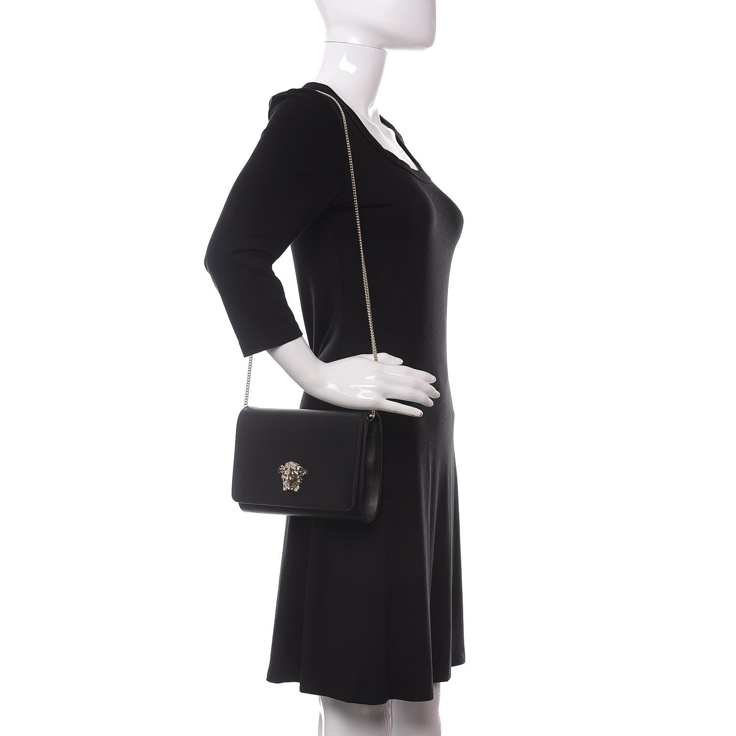Versace Vitello Palazzo Medusa Evening Clutch Bag Black 2 of 9