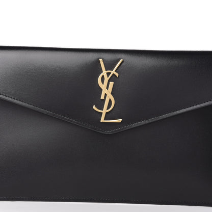 Saint Laurent Smooth Shiny Calfskin Monogram Uptown Pouch Black 11 of 12