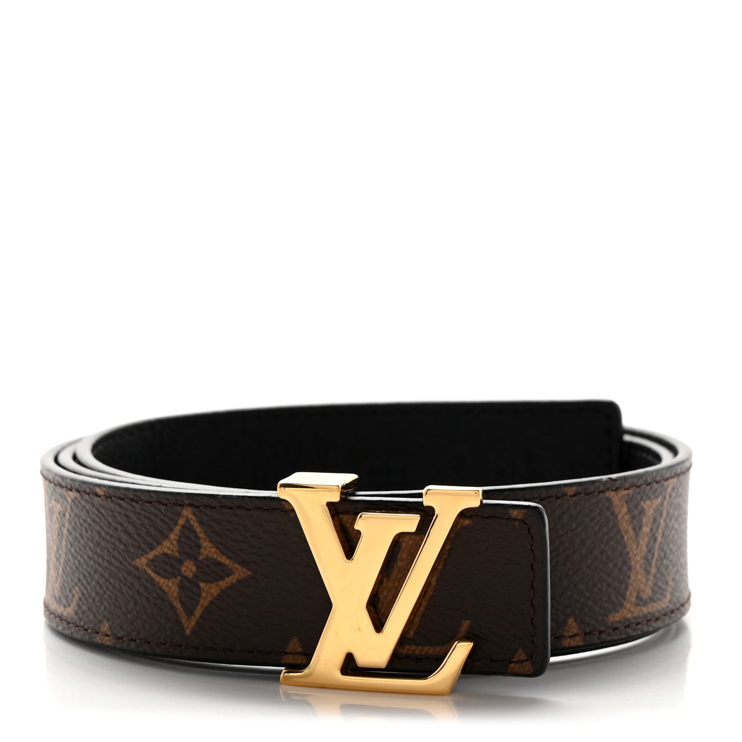 Calfskin Monogram 40mm LV Initiales Reversible Belt 80 32 Black