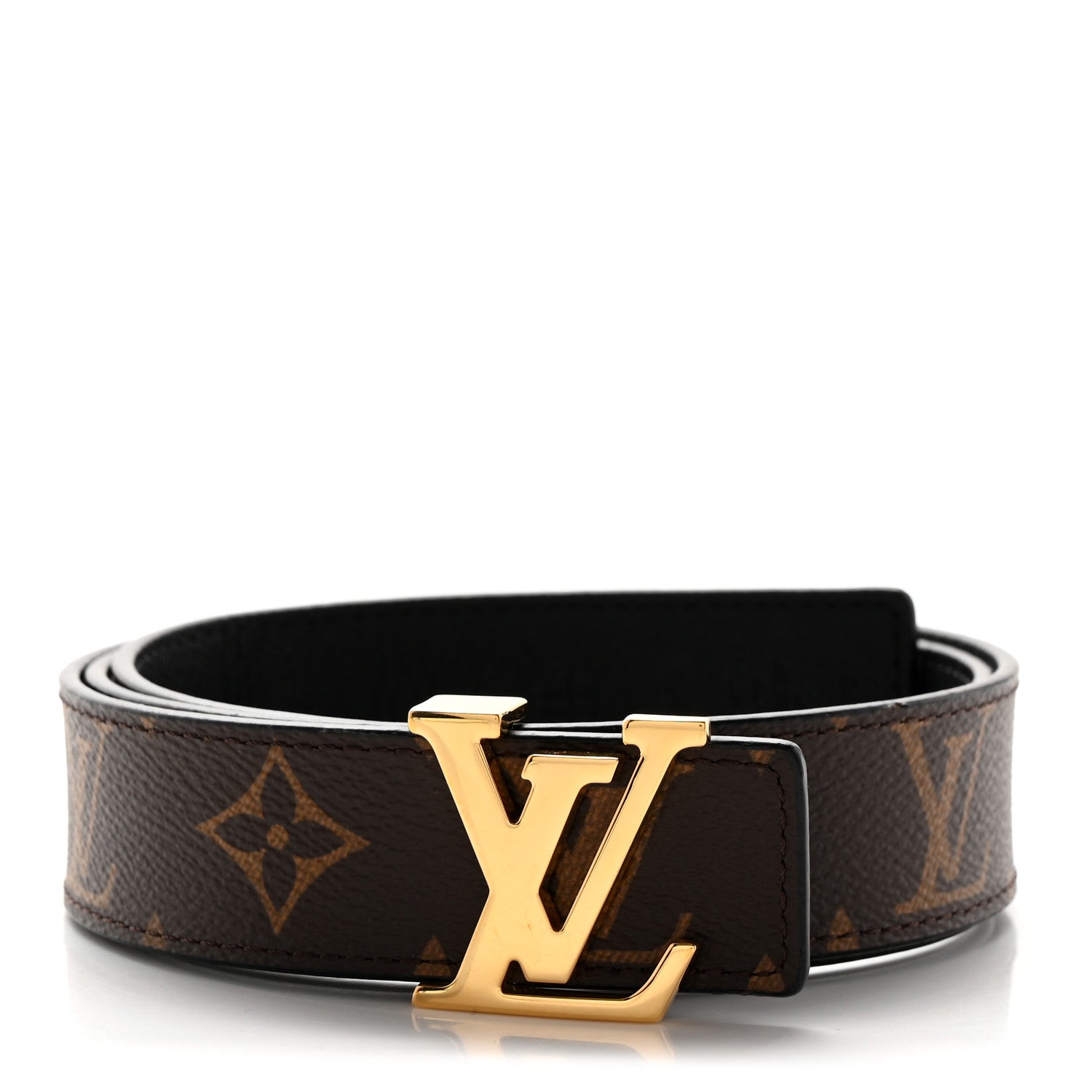 Louis Vuitton Calfskin Monogram 40mm LV Initiales Reversible Belt 80 32 Black 1 of 6