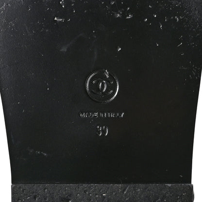 Chanel Grained Calfskin Velcro Dad Sandals 39 Black 7 of 12