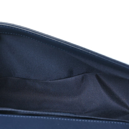 Chanel Lambskin Chevron Medium Boy Flap Dark Navy Blue 6 of 10