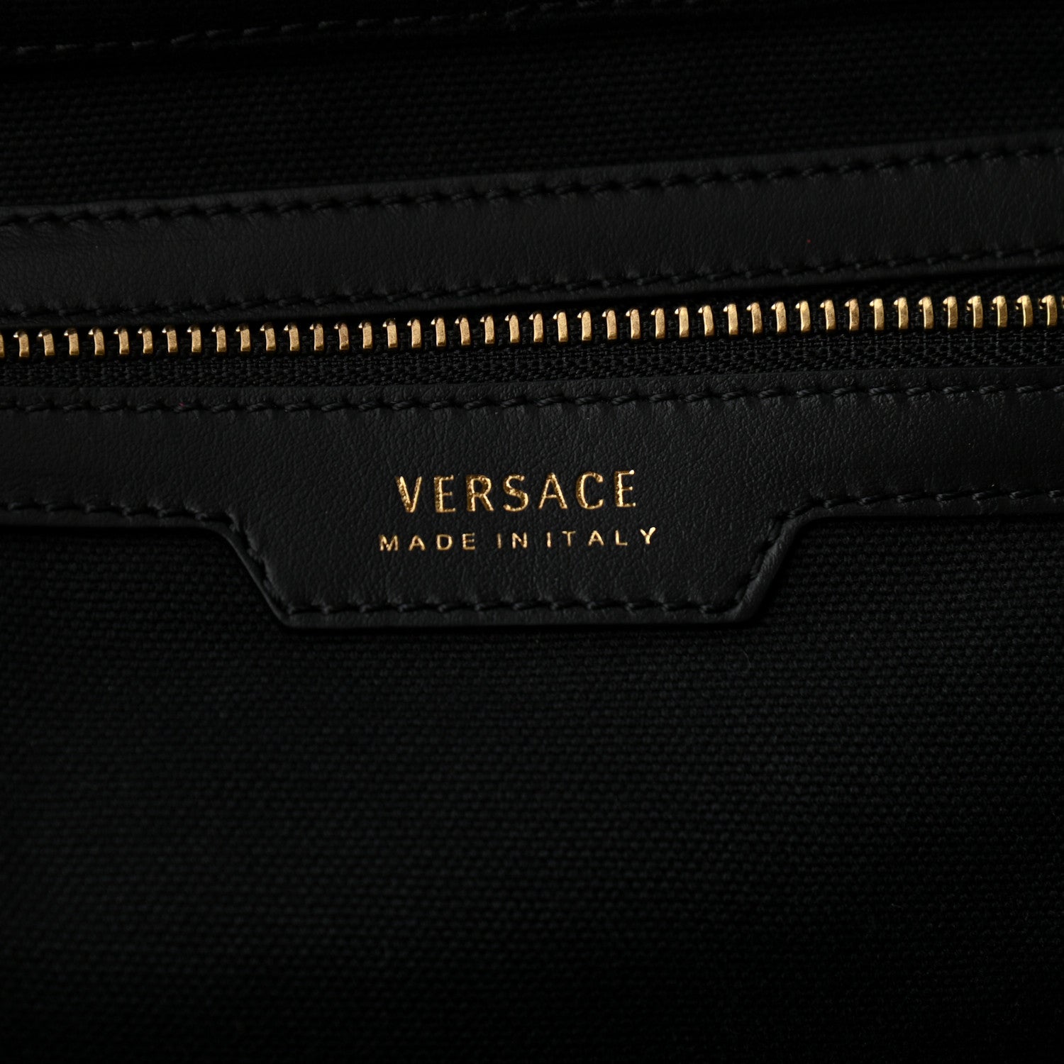 Versace Canvas Suppler Calfskin Cabas GV Signature Tote Black 4 of 10