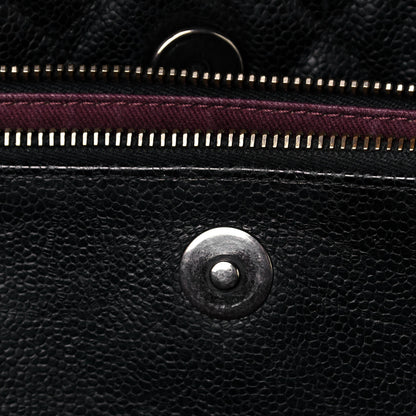 Chanel Crumpled Grained Calfskin Quilted CC Crave Tote Black 15 of 18