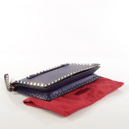 Valentino Garavani Nappa Rockstud Wristlet Clutch Purple 4 of 9