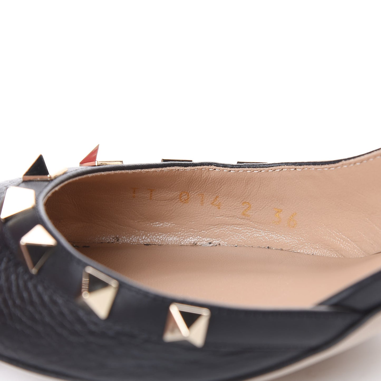Pebbled Calfskin Rockstud Half D'Orsay Slingback 50mm Pumps 36 Black
