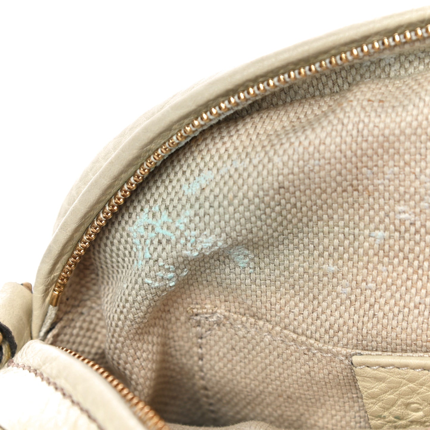 Pebbled Calfskin Mini Soho Chain Bag Off White