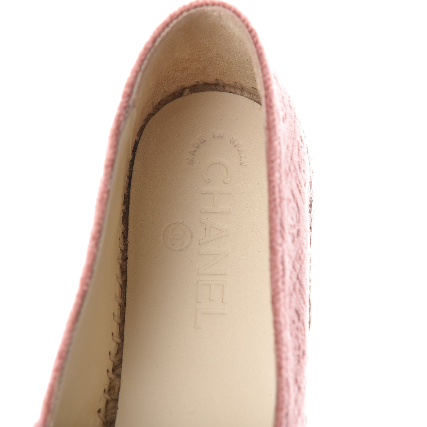 Velvet Grosgrain Quilted Camellia CC Espadrilles 40 Pink Black