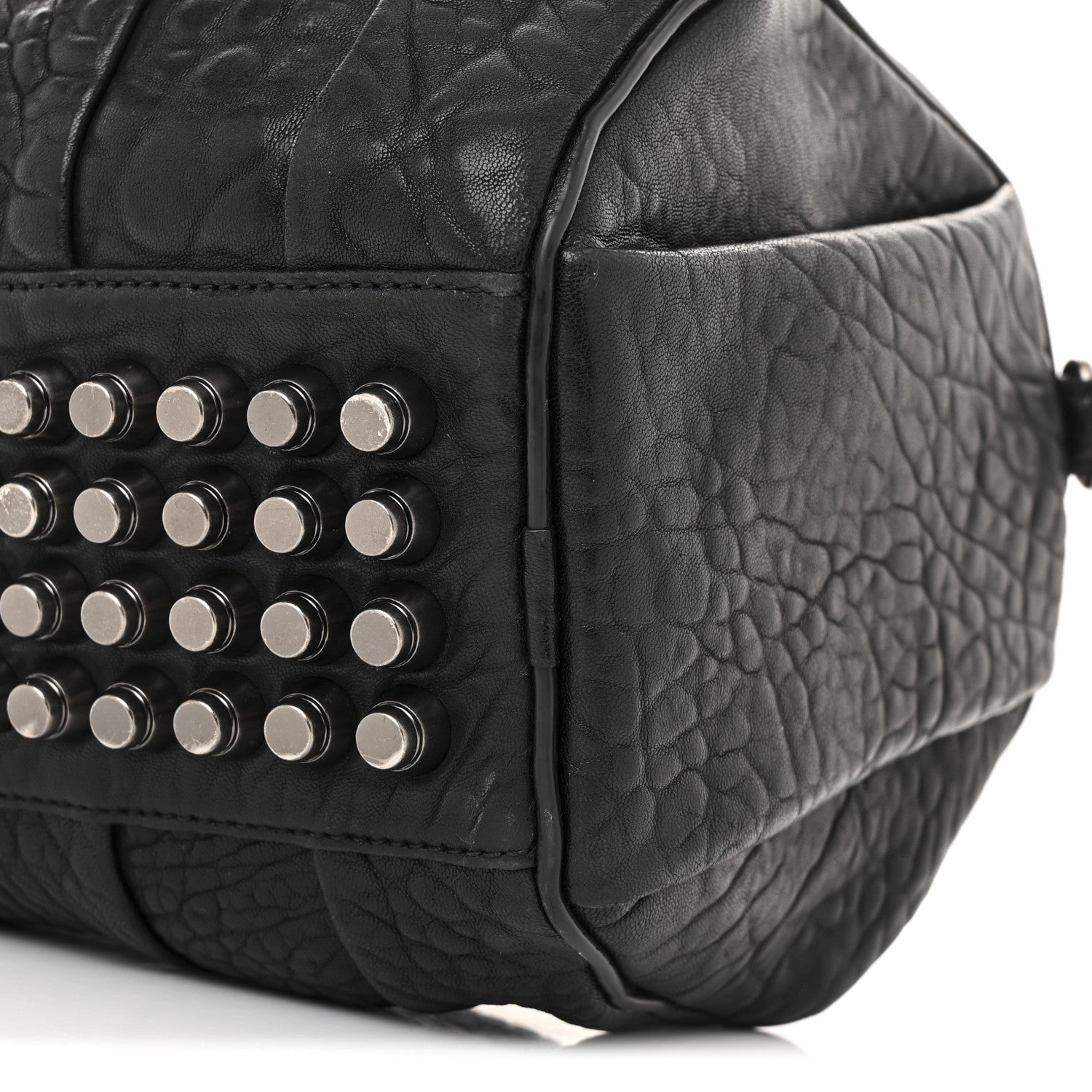 パクパク7 Alexander Wang Pebbled Lambskin Rocco Black Silver Hardware