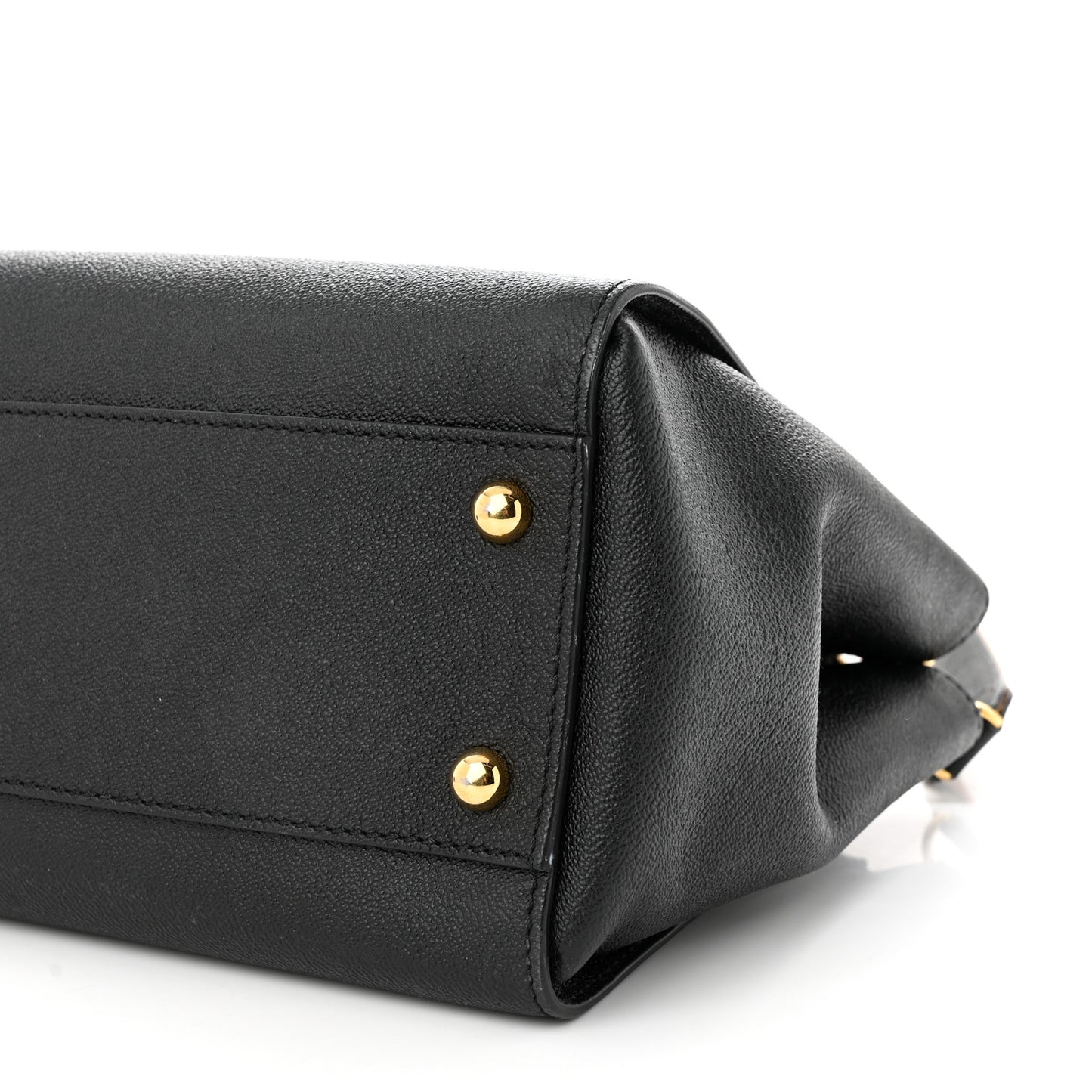 Soft Grain Calfskin Medium Buckle Tote Black