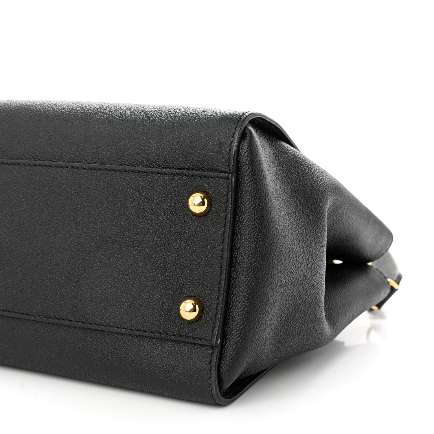 Burberry Soft Grain Calfskin Medium Buckle Tote Black 11 of 11