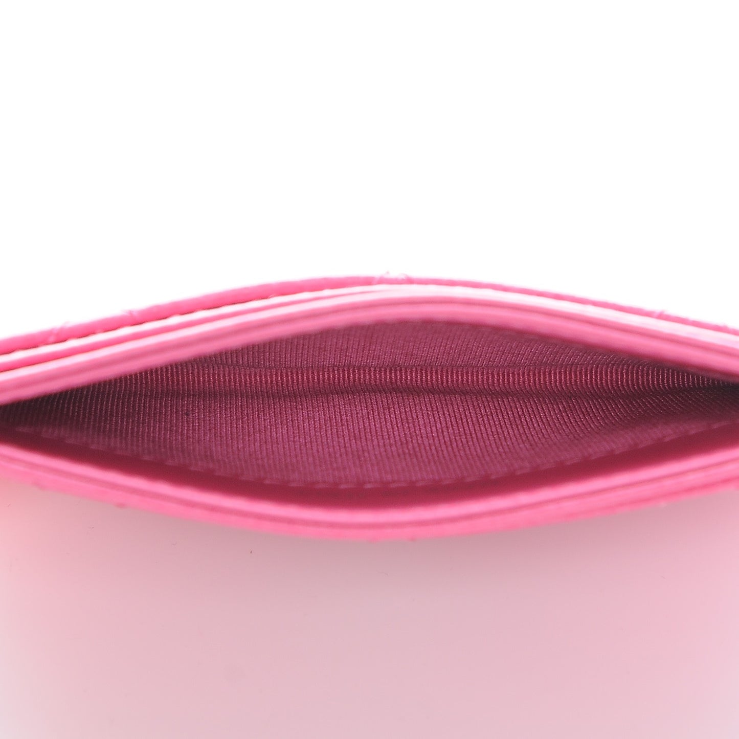 Caviar Quilted Card Holder Pink