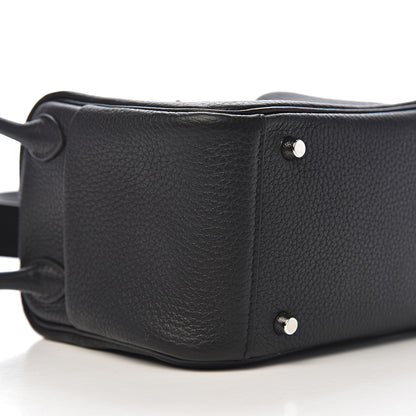 Hermes Taurillon Clemence Mini Lindy 20 Black 7 of 10