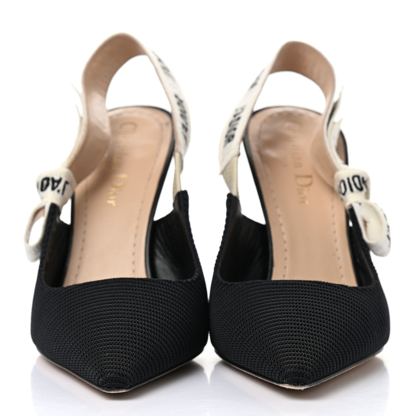 Technical Canvas Ribbon J'Adior Slingback 100mm Pumps 36.5 Black