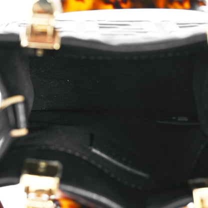 Fendi Vitello Plexiglass FF Embossed Mini Fendi Sunshine Shopper Tote Black 5 of 10