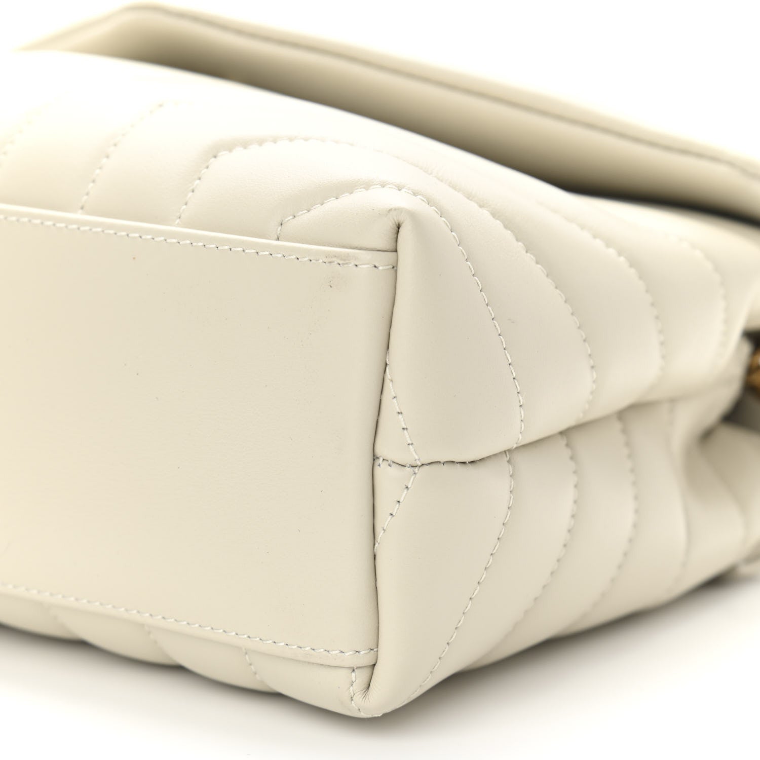 Saint Laurent Calfskin Y Quilted Monogram Small Loulou Chain Satchel Crema Soft 10 of 10
