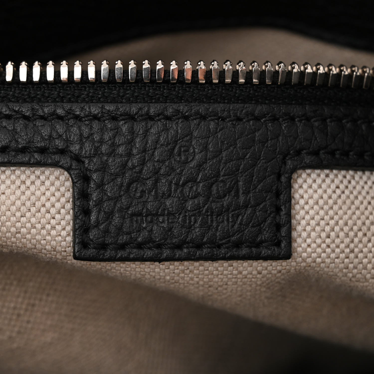 Gucci Piuma Calfskin Jumbo GG Embossed Medium Wristlet Messenger Bag Black 6 of 10