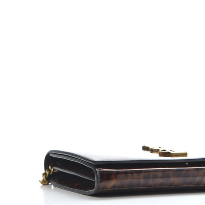 Saint Laurent Patent Monogram Chain Wallet Tortoiseshell 6 of 8