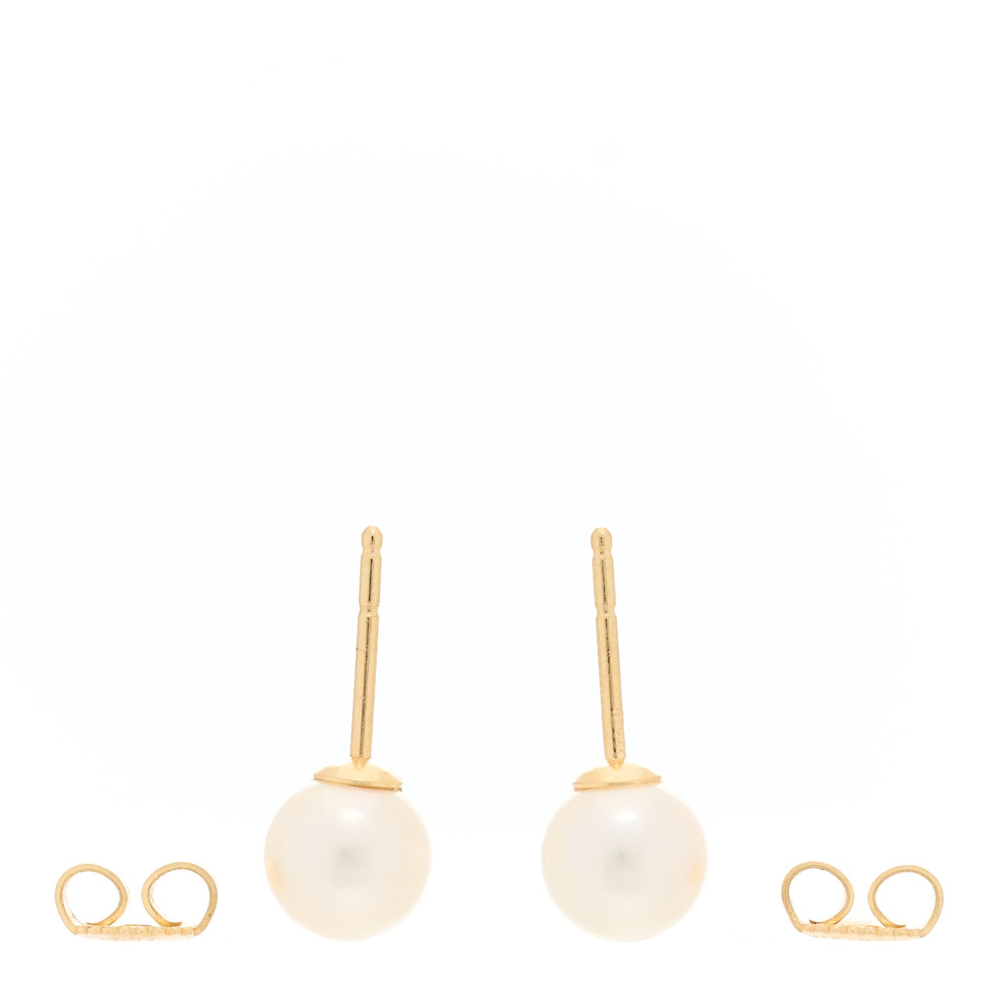 18K Yellow Gold Akoya Pearl 7-7.5mm Stud Earrings