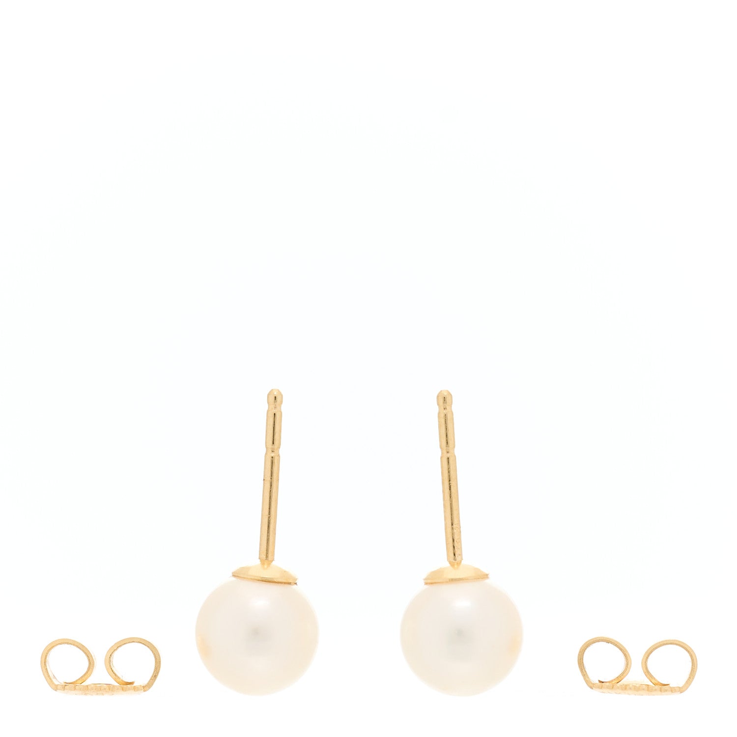 Mikimoto 18K Yellow Gold Akoya Pearl 7-7.5mm Stud Earrings 2 of 3