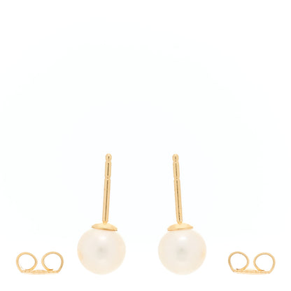 Mikimoto 18K Yellow Gold Akoya Pearl 7-7.5mm Stud Earrings 2 of 3