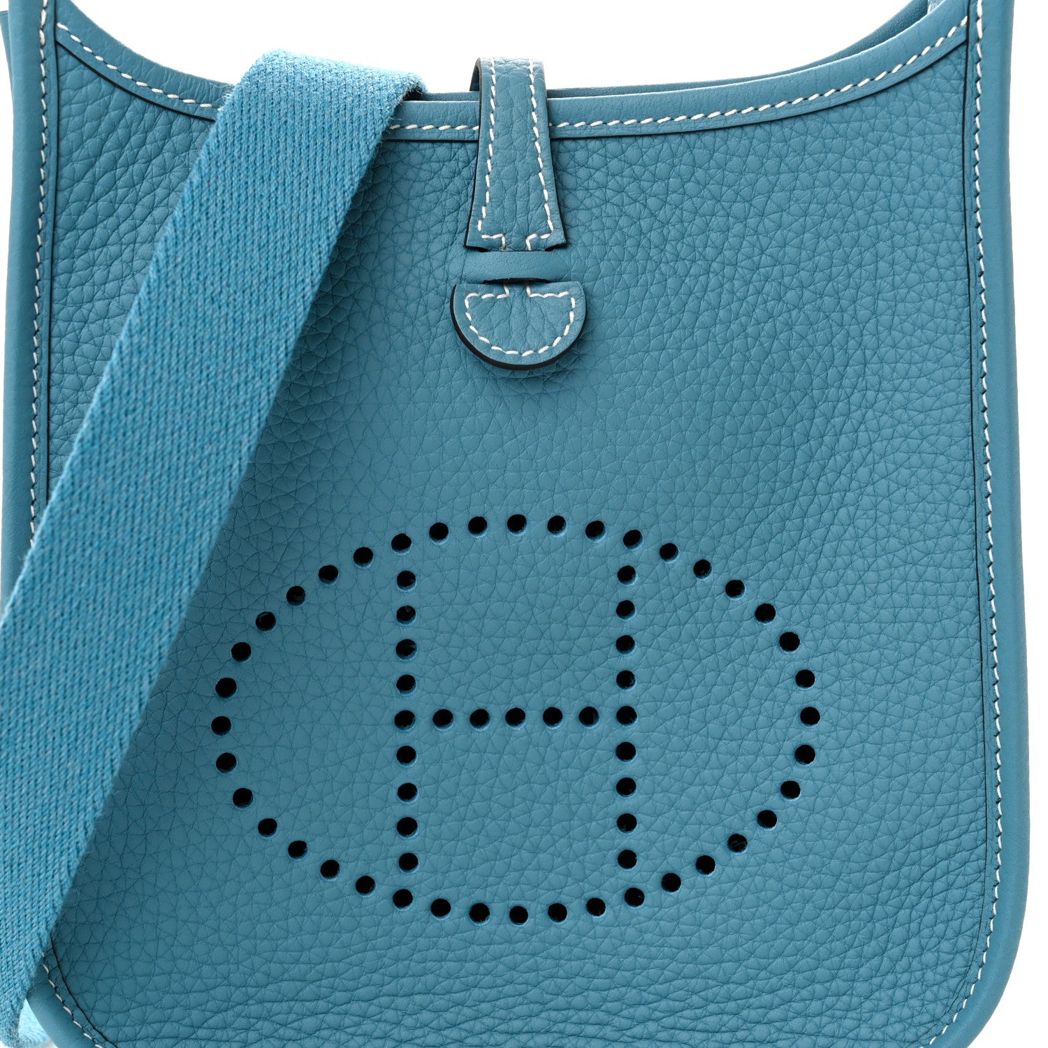 Hermes Taurillon Clemence Evelyne TPM New Blue Jean 8 of 11