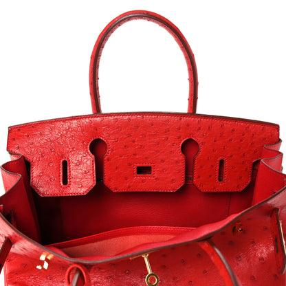 Hermes Ostrich Birkin 30 Rouge Vif 16 of 33