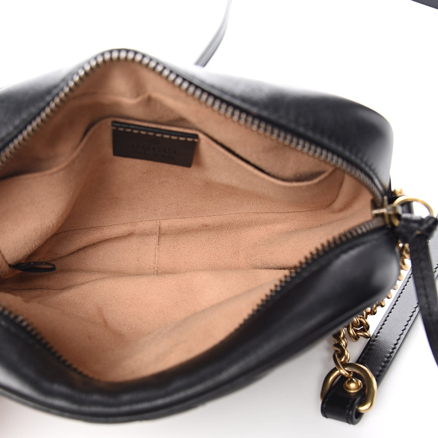 Calfskin Matelasse Mini GG Marmont Chain Shoulder Bag Black