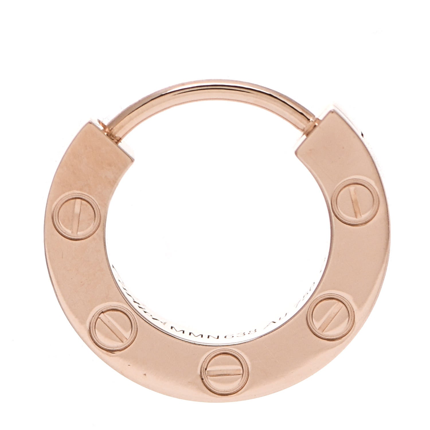 Cartier 18K Pink Gold Single LOVE Hoop Earring 1 of 6
