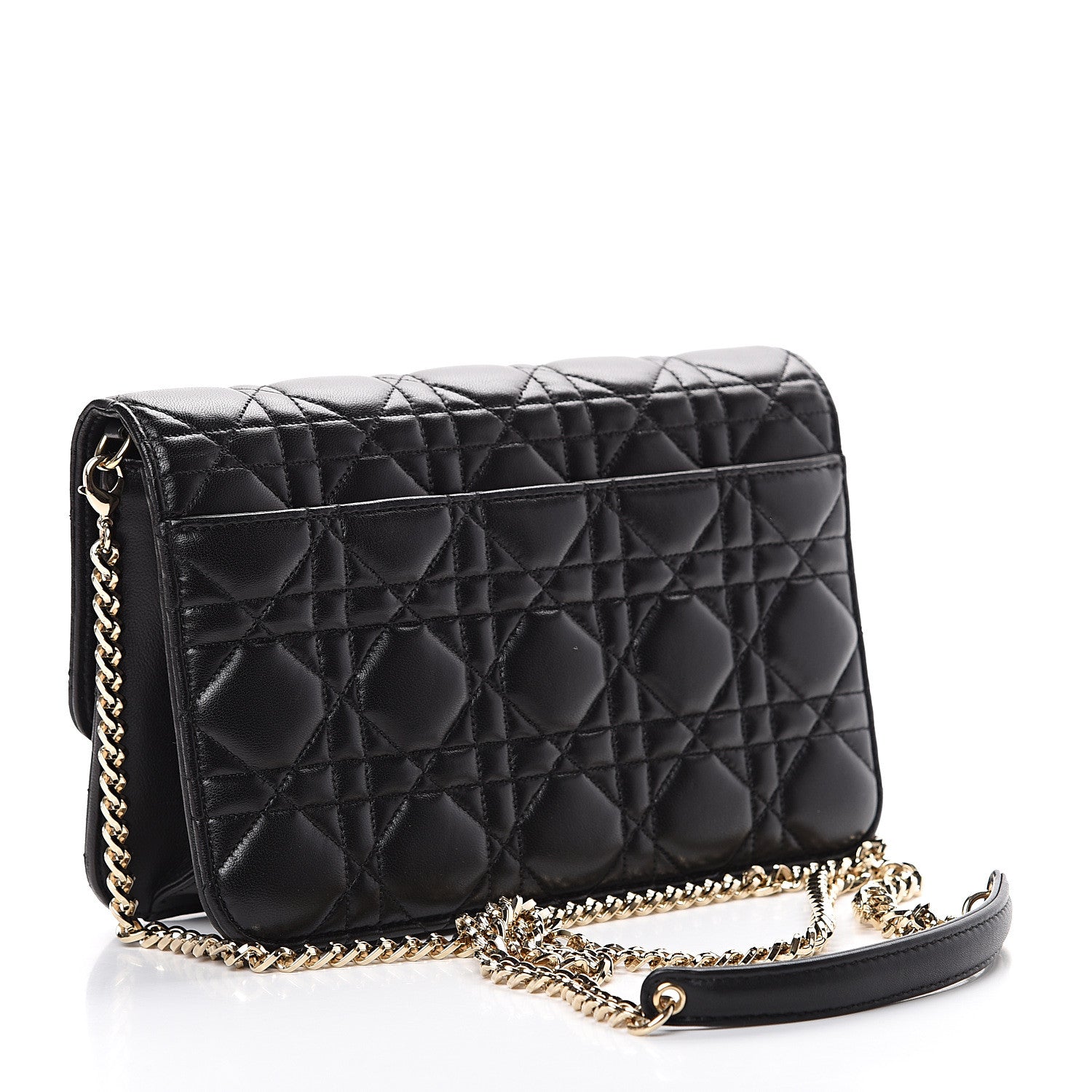 Christian Dior Lambskin Cannage Miss Dior Promenade Pouch Black 2 of 16