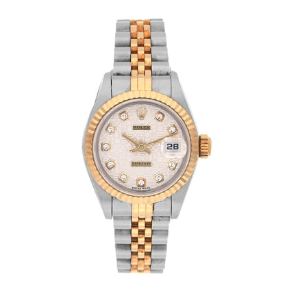 Rolex Stainless Steel 18K Yellow Gold Diamond 26mm Oyster Perpetual Datejust Watch White Jubilee 69173 1 of 4