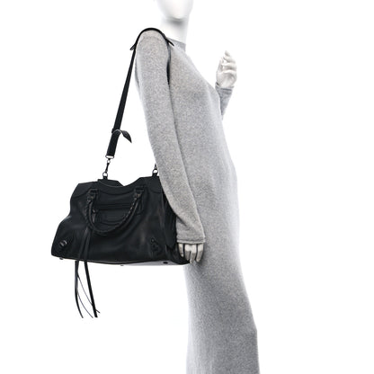 Balenciaga Grained Calfskin Neo Classic Black Hardware Medium City Black 2 of 9