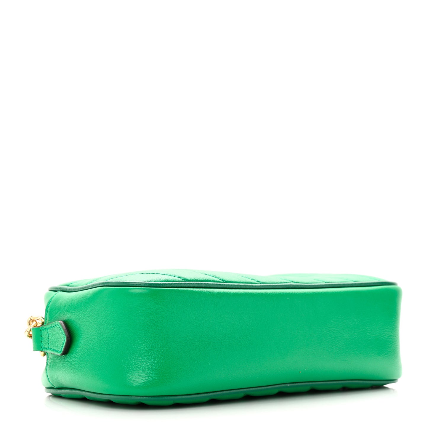 Azalea Calfskin Enamel Matelasse Diagonal Small Torchon GG Marmont Chain Shoulder Bag New Shamarock Emerald
