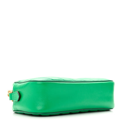 Gucci Azalea Calfskin Enamel Matelasse Diagonal Small Torchon GG Marmont Chain Shoulder Bag New Shamarock Emerald 4 of 12