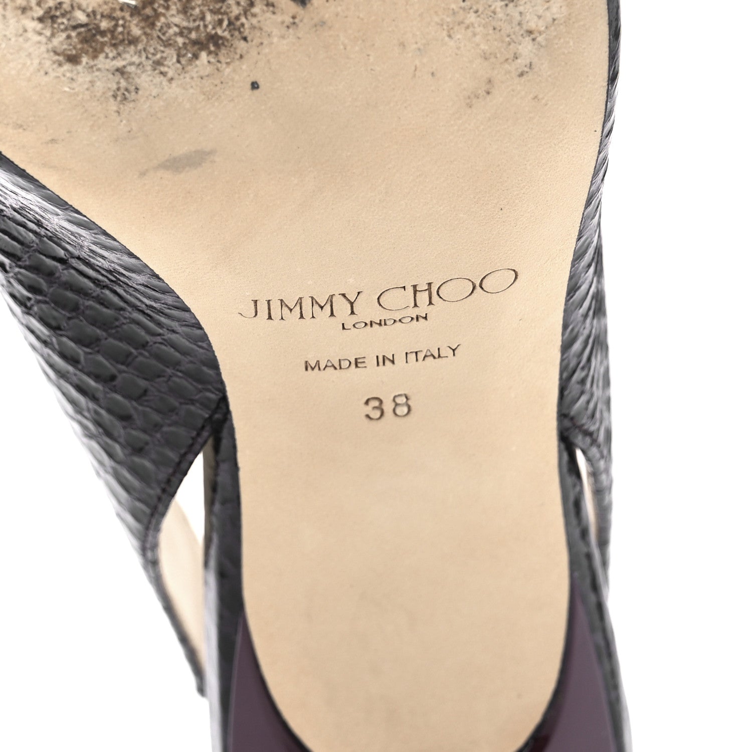 Jimmy Choo Patent Gel Snake Print Liya 65 Pumps 38 Merlot 6 of 9