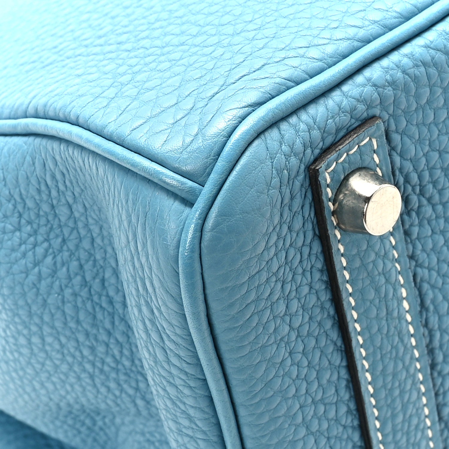 Hermes Taurillon Clemence Birkin 30 Blue Jean 10 of 11