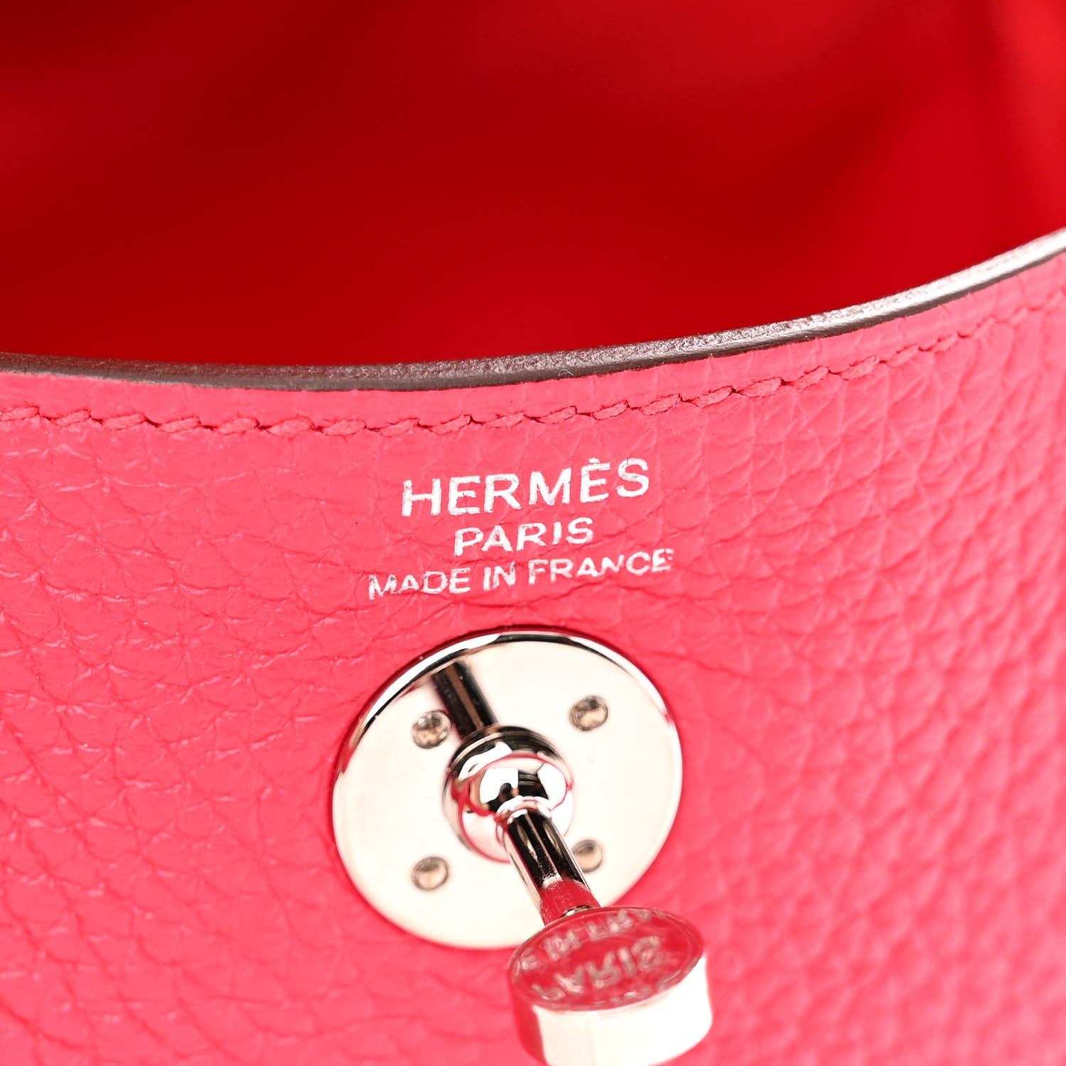 Hermes Taurillon Clemence Mini Lindy 20 Rose Extreme 6 of 11