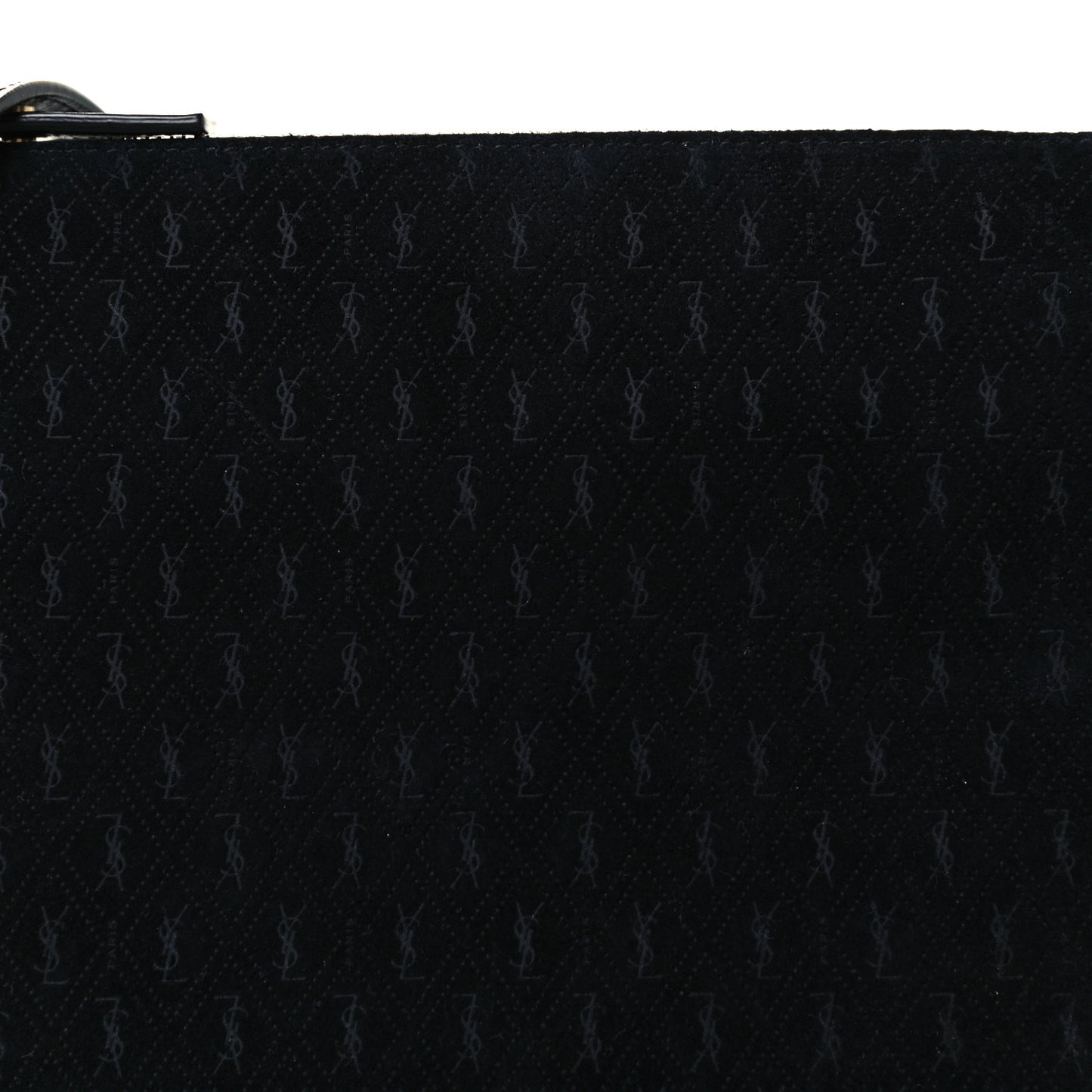 Suede All-Over Monogram Crossbody Black